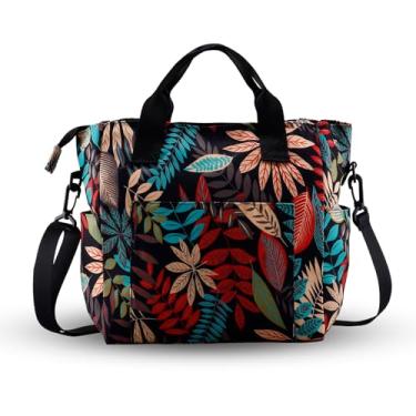 Imagem de HAWEE Bolsa tiracolo feminina – Bolsa de mão casual resistente à água com vários bolsos, alça ajustável, Bordo vermelho, Medium, Bolsa de ombro