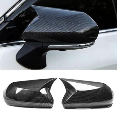 Imagem de Compatível com Toyota Camry 2026 2025 2024 2023 2022 2021 2020 2019 2018 acessórios aparência agressiva carro exterior porta lateral retrovisor capa guarnição tampas de acabamento - estilo fibra de