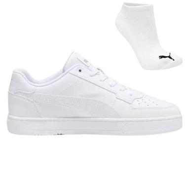 Imagem de Kit Tênis Puma Caven 2.0 Wns BDP Feminino e Meia, 38, Branco, Feminino