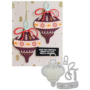 Imagem de Matrizes de corte de enfeite de Natal para árvore de Natal, lâmpada de Natal, decoração de laço, tira de flor, corte de metal, papel para fazer cartões, presente, estêncil, ferramenta de gravação para