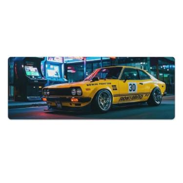 Imagem de HouLaiZhe Retro Classic RX3 JDM Console de jogos de carro Neon Gaming Mouse Pads JDM Car Desk Pads grandes para teclado de mesa, computador Mat30 x 80 cm