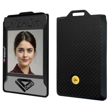 Imagem de Suporte de crachá para tokens NFC Yubikey5 - comporta até 3 emblemas - preto oculto (1 Yubikey - compartimento interno)