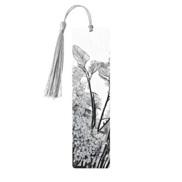 Imagem de Marcadores de página de madeira personalizados com silhueta de planta natural, estampa de folhas de samambaia, acessórios exclusivos para homens e mulheres, atende a todas as necessidades dos amantes