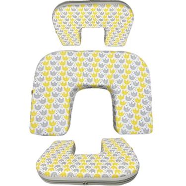 Imagem de Almofada Amamentacao Gemeos Grande Amarelo Elefante