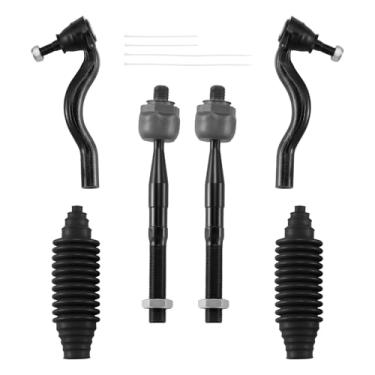 Imagem de BDFHYK Kit de terminais de direção de 6 peças compatíveis com Jeep Grand Cherokee 2011-2015, 2 x tirantes externos-ES800973 ES800972, 2 x EV800987, 2 x capa contra poeira