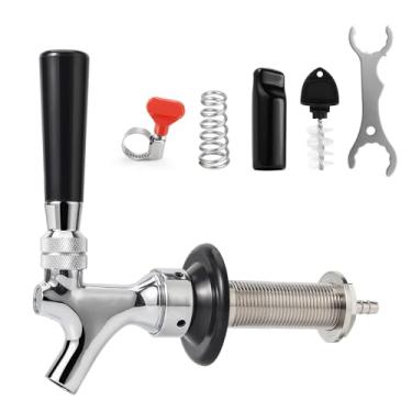 Imagem de Dbgogo Haste de torneira de cerveja de 7 cm, linha de cerveja de 1/10.2 cm, fabricação de farpas, sem vazamento, sem gotejamento, sem aderência, núcleo inoxidável, torneira de kegerator, dispensador