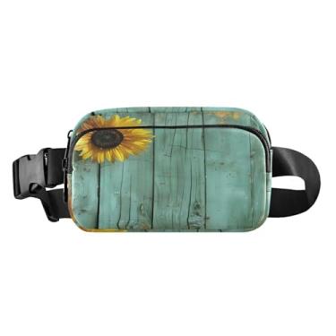 Imagem de CEBUGI Pochetes de caminhada para homens e mulheres, pochetes modernas de flores amarelas resistentes à água com cinto ajustável para treino, viagem, corrida