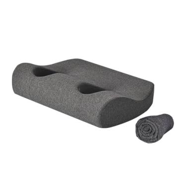 Imagem de ＫＬＫＣＭＳ Almofada para piercing de orelha com orifício para orelha, espuma viscoelástica macia e confortável, protetora, ergonômica e respirável para orelhas, Cinza Escuro