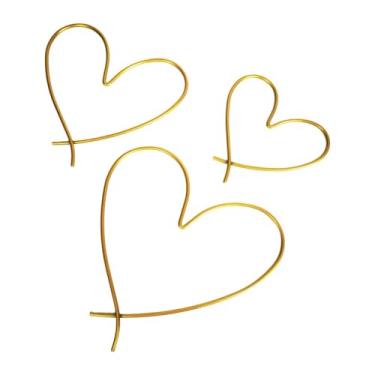 Imagem de Baoblaze Arte de parede em forma de coração, placa decorativa de ferro em formato de coração para quarto, ornamento versátil para janela, festa, casa e, Ouro