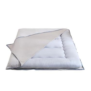 Imagem de Zelladorra Capa de colchão futon, capa de colchão japonesa de pelúcia com zíper, lavável na máquina (cinza, Queen)