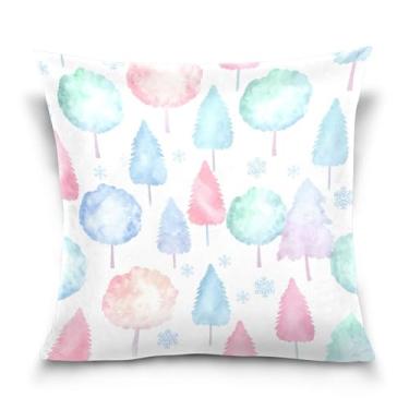 Imagem de Burbuja Capas de almofada 45,7 x 45,7 cm, árvore de Natal de veludo macio, capa decorativa para sofá, sofá, sala de estar, quarto