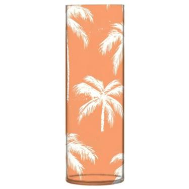 Imagem de CEBUGI Vaso de flores retrô de palmeira 10 x 30 cm, vaso cilíndrico para flores, vaso transparente inquebrável para decoração de casa de festa de casamento