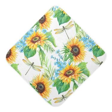 Imagem de Burbuja Toalha de banho para bebês girassóis - Toalha com capuz de musselina macia e absorvente para recém-nascidos, 76 x 76 cm