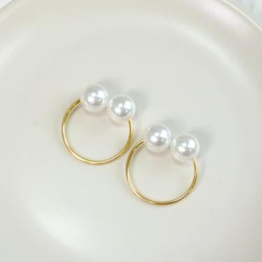 Imagem de Kit 100 Peças Anel para Guardanapo Pérola Dupla Grande 4x3cm Argola Elegante para Mesa Posta Profissional, Casamento, Buffet e Decoração