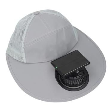 Imagem de Hyuduo Verão Fan Hat Algodão Poliéster Solar Powered Cooling Fan Baseball Cap Com AI Voice Control 3 Velocidades de Ajustáveis Night Lighting1000mAh Bateria para Unisex