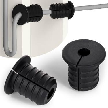 Imagem de Pacote com 2 buchas de silicone de 0,9 cm compatíveis com Starlink, cabo de passagem à prova d'água dividido com ilhós com tiras de aderência antiderrapantes, acessórios para kit de roteamento de