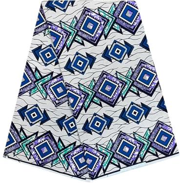 Imagem de Shenbolen Tecido de cera africana 6 jardas Ankara Print Tecido de algodão para vestido de festa (B23)