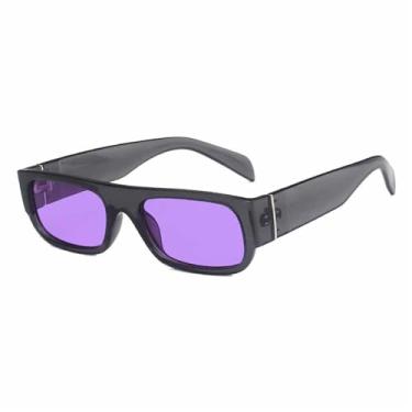 Imagem de Óculos de Sol Femininos Jelly Color com Hastes Largas Estilo Punk para Esportes ao Ar Livre, Corrida e Ciclismo, Cinza e Roxo