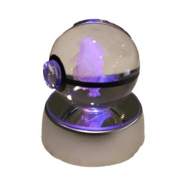 Imagem de Lâmpada De Cristal 3D Pikachu Gengar Mew Mewtwo Base De Figuras Presen