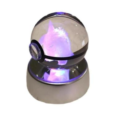 Imagem de Lâmpada De Cristal 3D Pikachu Gengar Mew Mewtwo Base De Figuras Presen