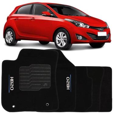 Imagem de Tapete Carpete Hb20 2012 à 2019 Logo Bordado Jogo 5 Peças Personalizado Automotivo