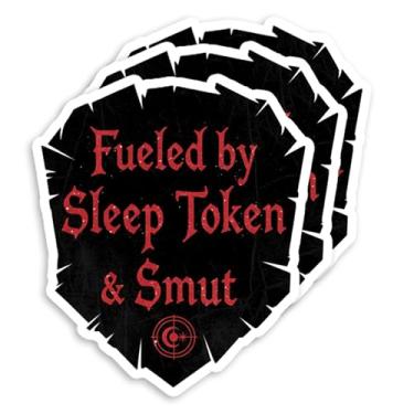 Imagem de Conjunto de adesivos Sleep Token para adultos - Adesivos de vinil à prova d'água para garrafas de água, laptops, telefones e copos | Decalques divertidos, duráveis e seguros para lava-louças | 3 peças
