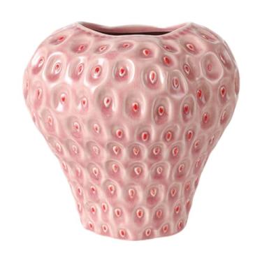 Imagem de Bothyi Vaso de mesa em formato de morango com flores secas, vaso moderno para arranjos florais, decorativo para cozinha, mesa de escritório, decoração de, Pink M