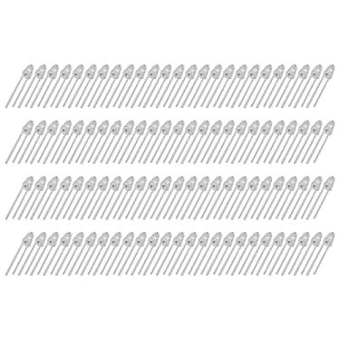 Imagem de WALFRONT Diodo Led de 100 Peças, Lâmpada Led de Alto Brilho de 3mm e 8 Cores Com Baixa Economia de Energia Térmica, para Placas de Circuito de Componentes Eletrônicos Diy (cabelo branco amarelo)