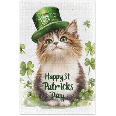 Imagem de Quebra-cabeça de São Patrício Trevo de São Patrício para adultos, 1000 peças, brinquedo de arte, grandes quebra-cabeças de elefantes brancos, presentes, 75 x 40 cm