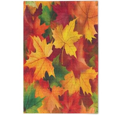 Imagem de Quebra-cabeça de folhas de bordo vibrantes brilhantes para adultos, 1000 peças, quebra-cabeças engraçados, presentes tecnológicos, para adultos, pintura de flores, animais, 1000 peças, 75 x 50 cm