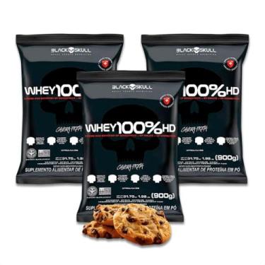Imagem de Kit 3 Whey 100% Black Skull HD Refil - 900g - Cookies