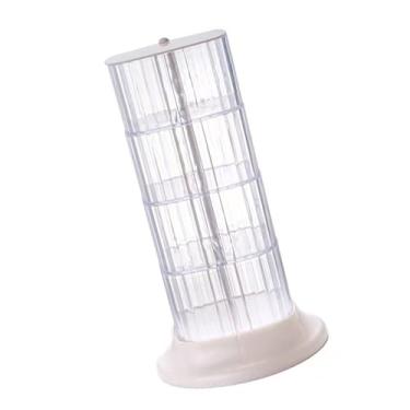 Imagem de HEEPDD Caixa de Armazenamento Rotativa de Acessórios de Cabelo, Organizador de Joias de Plástico de 4 Camadas para Joias e Grampos de Cabelo, Perfeito para Dormitórios e Quartos Caixa de (Branco)