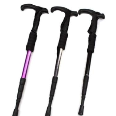 Imagem de Bastao de Caminhada AjustáVeis em AlumíNio, Ideais Para Entusiastas de Atividades Ao Ar Livre e Aficionados Por Caminhadas.(Preto)