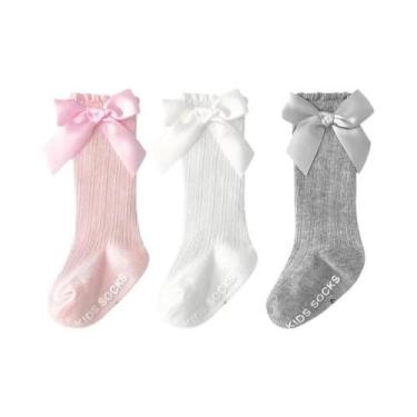 Imagem de Meias De Rede Até O Joelho Para Meninas, 3 Pares, Estilo Real, Meias T