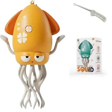 Imagem de Brinquedo Interativo Lula Polvo Dançante com Luzes, Música e Cabo USB – Divertido e Educativo para Crianças (Amarelo)