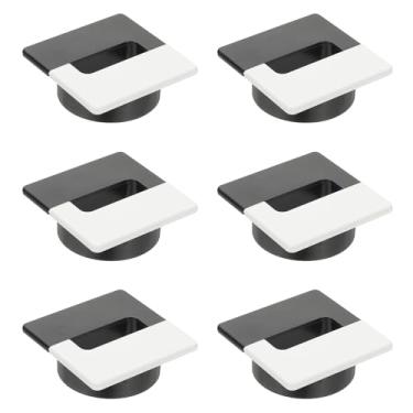 Imagem de PATIKIL Ilhós de mesa de 7 cm, 6 peças para gerenciamento de fios, organizador de cabos para escritório, casa, mesa, bancada, preto e branco