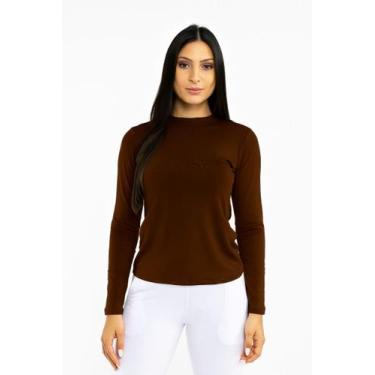 Imagem de Blusa Térmica Feminina Manga Longa Suplex Gola Redonda - Quokka, GG, M