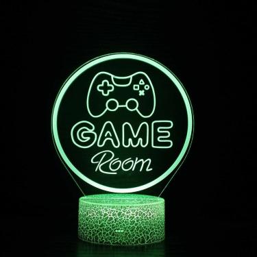 Imagem de Luz noturna, LED 3D, gamepads que mudam de cor, salas de jogos, K