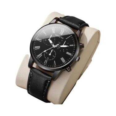 Imagem de Relógio De Pulso Masculino Casual Com Pulseira De Couro, Relógio Analó