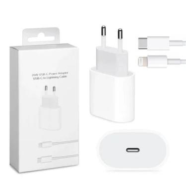 Imagem de Carregador Compativel Com Iphone 7 8 X Xr 11 12 13 14 Cabo E Fonte 20w Turbo