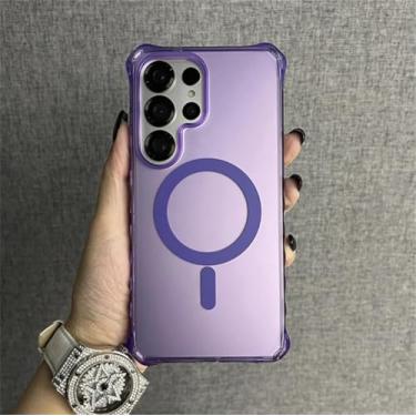 Imagem de Capa magnética resistente para Samsung Galaxy S25 Ultra S24 Plus com proteção contra impactos (para Galaxy S25/Roxa)
