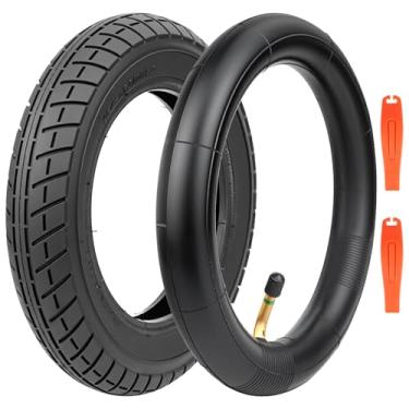 Imagem de Pneus de bicicleta premium de 25,5 cm x 5,8 cm, duráveis e duradouros para bicicletas infantis, bicicletas de equilíbrio, triciclos, vagões, cadeiras de rodas, scooters, fácil instalação (1 pneu + 1