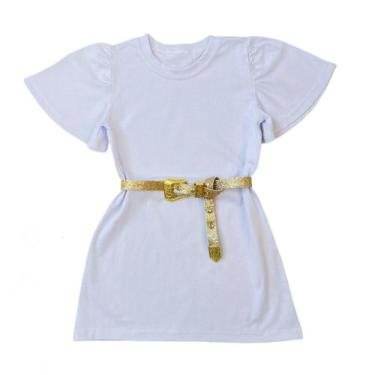 Imagem de Vestido Infantil Camisão Básico Mini Diva Com Cinto Blogueirinha, Bran