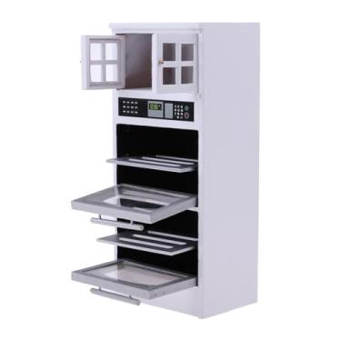 Imagem de Esquirla Armário de forno de micro-ondas para casa de bonecas em escala 1:12, mini móve...