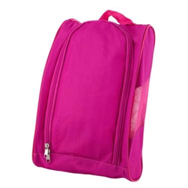 Imagem de oshhni Bolsa para transportar sapatos de golfe, bolsa respirável para guardar acessórios de golfe para atividades ao ar livre, viagens e treinos, para homens, Rosa Vermelha