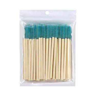 Imagem de Escovas De Máscara Com Cabo De Bambu 50 Peças, Escovas Para Extensão D