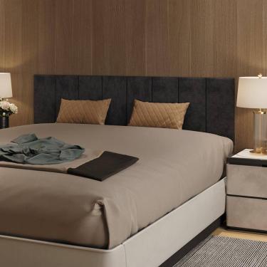 Imagem de Cabeceira Modular Estofada Adesiva Autocolante Queen 160cm