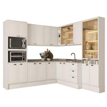 Imagem de Armário De Cozinha Completa S/ Tampo Milla Aura Carraro Branco - MÓVEI