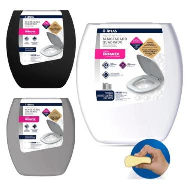 Imagem de Assento Tampa de Vaso Almofadado Quadrado Atlas Primula Sabatini Antur