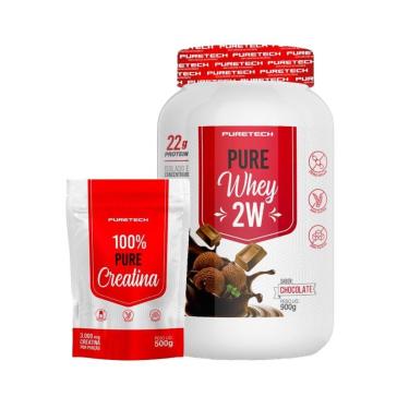 Imagem de Kit Whey Pure 2W 900g + Creatina 100% Pura 500g PURETECH-Unissex